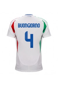 Italië Alessandro Buongiorno #4 Voetbaltruitje Uit tenue EK 2024 Korte Mouw